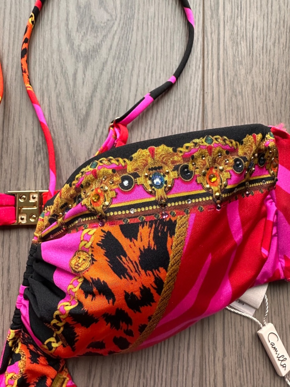Camilla Pink Red Animal-Print Cutout One-Piece Swimsuit Always Change Your Spots - Picture 8 of 14